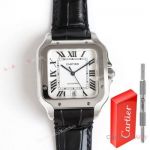 TW Factory 1-1 Copy Santos Cartier Swiss-9015 Men's Silvered Opaline Face Upgrade buckle